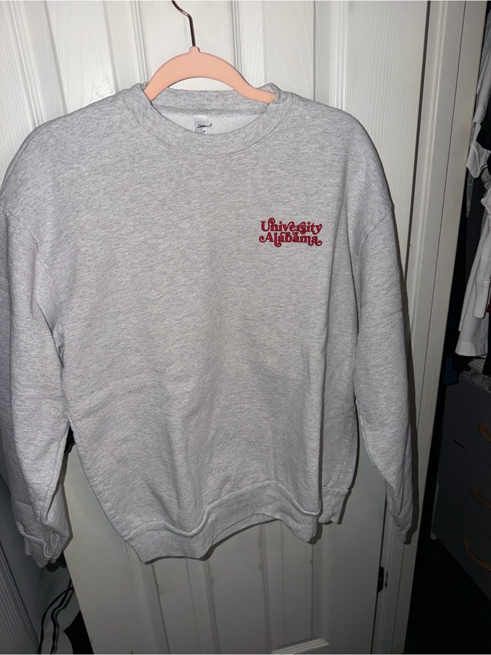 Los Angeles Apparel Light Gray Crewneck with Red University Alabama Logo